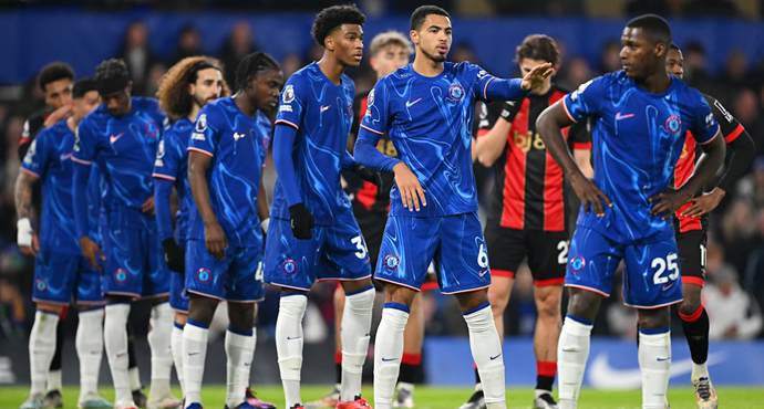 เชลซีวิกฤต! ไร้ชัยชนะ 5 นัดติดต่อกัน เสมอบอร์นมัธ 2-2