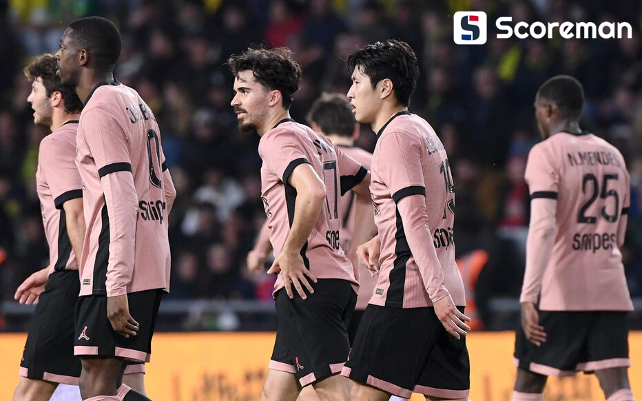 PSG, 낭트와 1-1 무승부... 이강인 '시즌 6호 도움'