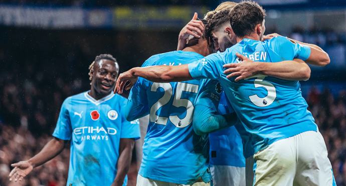 แมนซิตี้พลิกกลับมาชนะเชลซี 3-1 ขึ้นมาอยู่ในอันดับ 4