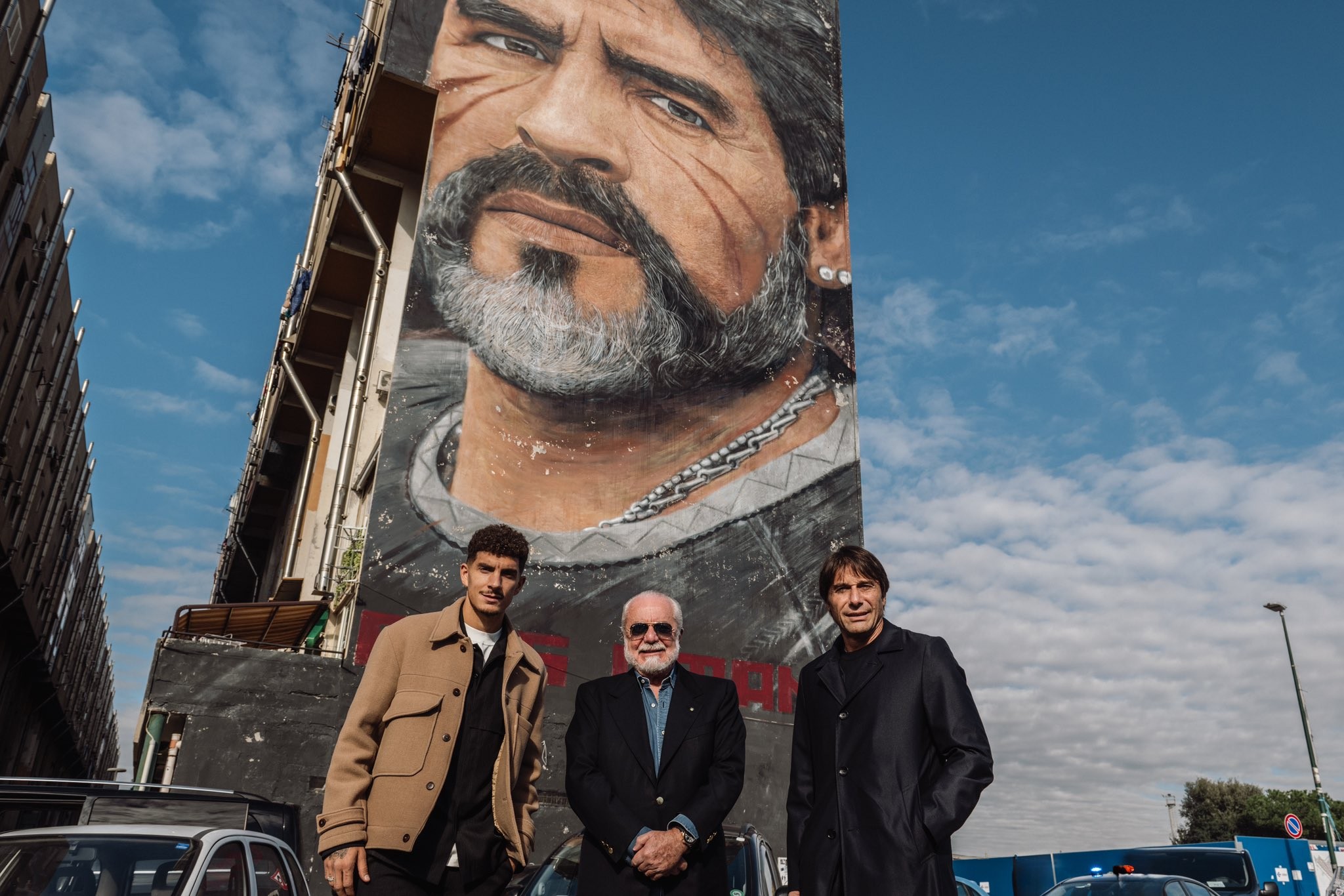 On the fourth anniversary of Maradona's passing, De Laurentiis, Conte, and Di Lorenzo attended the memorial event