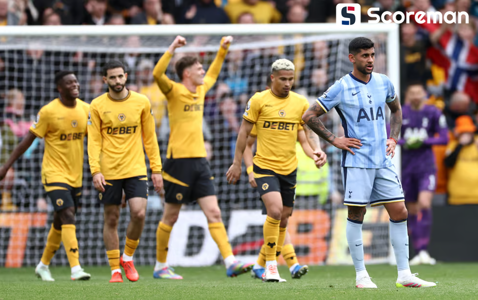 토트넘, 울버햄튼에 2-4 완패…손흥민 결장, 황희찬 교체 출전