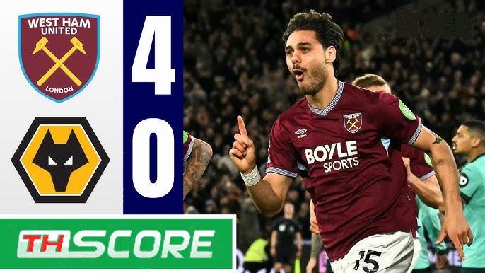 เวสต์แฮมเปิดบ้านถล่มวูล์ฟส์ 4-0 หนีโซนตกชั้น คาสเตลลานอสเหมาสอง