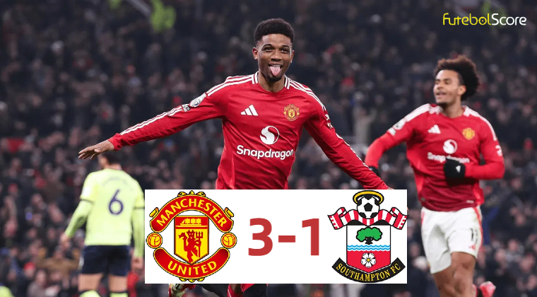 Resultado | Manchester Utd 3-1 Southampton