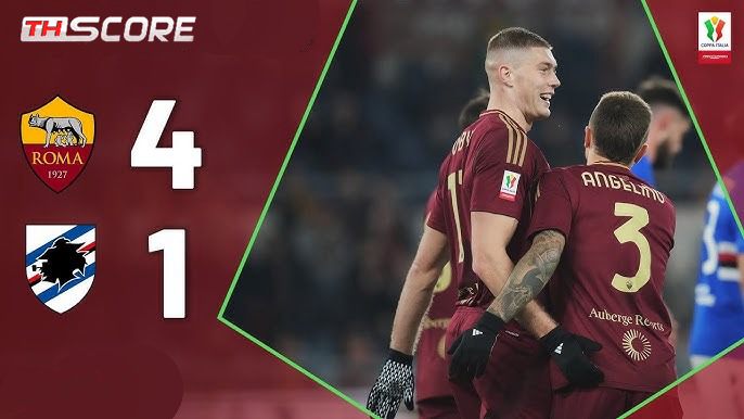 ​​โคปปา อิตาเลีย - โรม่าชนะซามพ์โดเรีย 4-1 ผ่านเข้ารอบ 8 ทีมสุดท้าย
