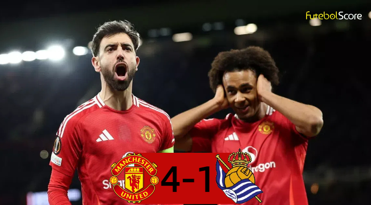 O United derrota a Real Sociedad de virada em uma noite cheia de pênaltis e avança às quartas de final da Europa League
