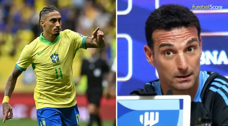 Scaloni reduz impacto das declarações de Raphinha e destaca imagem de Messi e Neymar no Maracanã: 'É assim que Brasil x Argentina deve ser'