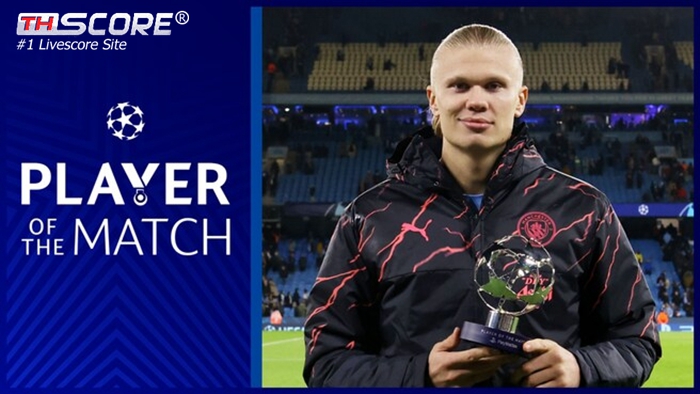 ฮาแลนด์ได้รับการโหวตให้เป็นผู้เล่นที่ดีที่สุดของเกมแมนเชสเตอร์ ซิตี้ พบ บีเอสซี ยัง บอยส์