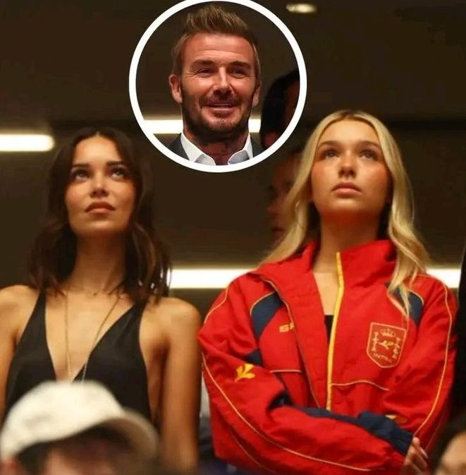 The Sun: Con gái Beckham mặc áo khoác Tây Ban Nha xem bán kết