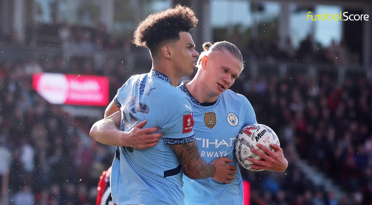 Haaland desperdiça pênalti e deixa o campo machucado, mas City reverte placar contra o Bournemouth e avança à semi da Copa da Inglaterra