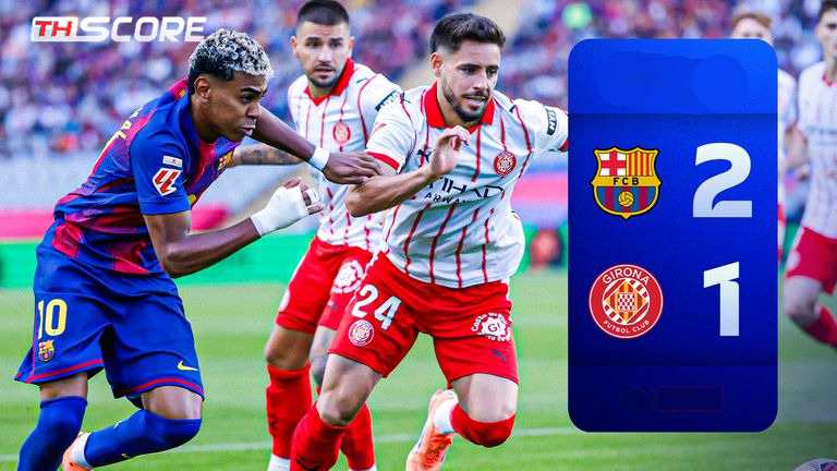 อาราอูโฮสวมบทฮีโร่! ซัดชัยทดเจ็บบาร์ซ่าเฉือนคิโรน่า 2-1 แซงขึ้นจ่าฝูง