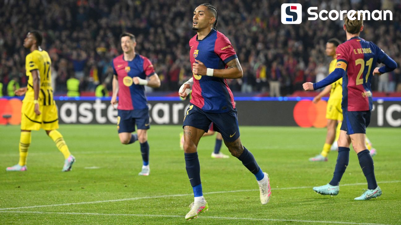 바르셀로나, 도르트문트 4-0 대파…레반 도프스키 '멀티골'