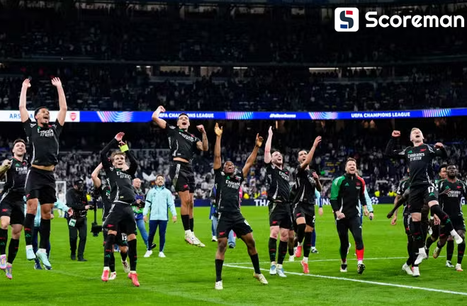 아스널, '합계 5-1' 레알 마드리드 완전히 제압...16년 만에 UCL 4강 진출