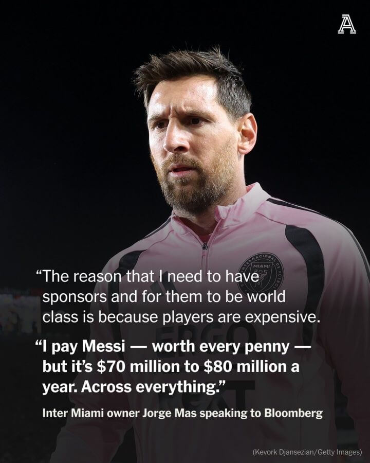 Cổ đông Inter Miami: Messi nhận 70–80 triệu USD mỗi năm, hoàn toàn xứng đáng từng đồng