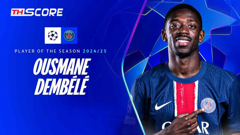 15 นัด 8 ประตู 6 แอสซิสต์! 'เดมเบเล่' ผงาดแข้งยอดเยี่ยมชปล. 24/25 พาเปแอสเชซิวแชมป์ยุโรป