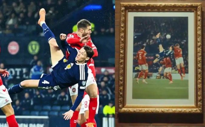 Khoảnh khắc móc bóng của Mctominay trở thành tác phẩm nghệ thuật tại Scotland