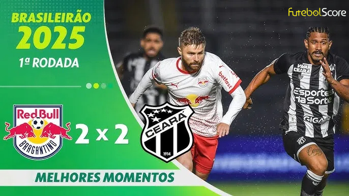Red Bull Bragantino se recupera após estar perdendo por 2 a 0 e arranca empate contra o Ceará na estreia do Brasileirão