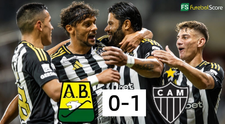 Hulk brilha, Atlético-MG supera expulsão e vence Bucaramanga de forma heroica na Sul-Americana