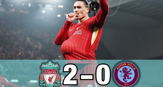 พรีเมียร์ลีก - ลิเวอร์พูลชนะแอสตัน วิลล่า 2-0 ชนะรวด 4 นัดติดในทุกรายการ