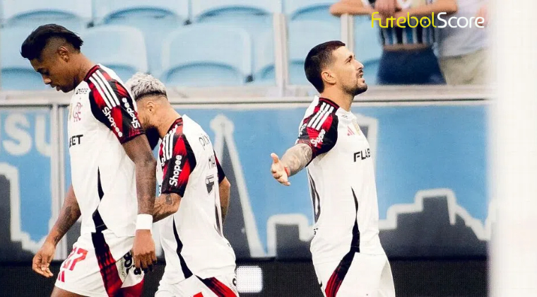 Arrascaeta brilha com dois gols, Flamengo vence Grêmio com