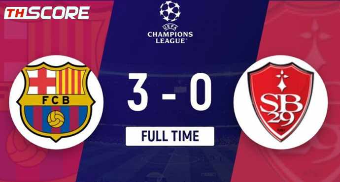 ยูฟ่าแชมเปียนส์ลีก - บาร์เซโลนาถล่มแบรสต์ 3-0 คว้าชัย 4 นัดรวด